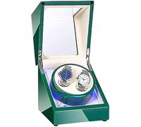 XFZJCHAP Double Automatic Watch Winder Box Dual Power Alimentatore Silenzioso Motore Verro Vertina Vernice Green