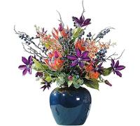 XFZJCHAP Fiori in Vaso Artificiale Fiori Artificiali Composizione pianta di pianta Bouquet Falsi Bouquet con Vaso ceramico Fiori da Tavolo Floreale Decorazione Floreale Bella Forma