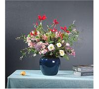 XFZJCHAP Fiori in Vaso Artificiale Fiori Artificiali Composizione pianta di pianta Bouquet Falsi Bouquet con Vaso ceramico Fiori da Tavolo Floreale Decorazione Floreale Bella Forma