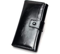 XFZJCHAP Portafogli di carta Guine in pelle Portafoglio Wom Fritch Borsa femmina Porta di cartoncino lungo la donna (colore: vino rosso)