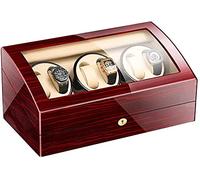 XFZJCHAP Scatola di avvolgitore Automatica 6+7, Vernice in Legno Esterno Motore Estremamente Silenzioso 4 modalità di Rotazione Visualizzazione Accessori per Cassette d'oro