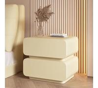 XFZJCHAP Side D, comodino di stoccaggio con 2 cassetti, cabinapieno da letto crema FRCH, design completamente pavimenti, per soggiorno, camera da letto (grigio scuro 45 cm/17,7 pollici)