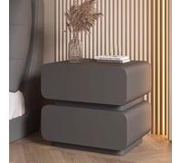 XFZJCHAP Side D, comodino di stoccaggio con 2 cassetti, cabinapieno da letto crema FRCH, design completamente pavimenti, per soggiorno, camera da letto (grigio scuro 45 cm/17,7 pollici)