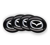 XGAGCF 4 Pezzi Auto Coprimozzi Ruota Centro Tappi Cerchioni Mozzo Badge Hub Center Caps Adesivi, per Mazda-Logo 65MM Auto Decorativo Emblema Accessori