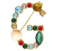 XGALBLA Spilla da bavero con 26 lettere inglesi dalla A alla Z, placcata in metallo con pietra trasparente e cristallo colorato (2 colori), Metallo Strass Cristallo, cistale