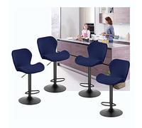 XGANGM Fodera per Sgabello da Bar Estensibile Copri Sgabelli da Bar Girevoli con Schienale Set di 2/4 Moderno Scandinava Curvo Copertura Sedie da Cucina Casa Ufficio e Pranzo,Royal Blue,4PCS