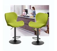 XGANGM Fodera per Sgabello da Bar Estensibile Copri Sgabelli da Bar Girevoli con Schienale Set di 2/4 Moderno Scandinava Curvo Copertura Sedie da Cucina Casa Ufficio e Pranzo,Green c,2PCS