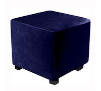 XGANGM Velluto Copri Pouf Quadrato Elasticizzato Copri Pouf Ottomano Quadrato e Copridivano Fodera Pouf, per Small 36/38/40/45/50/60cm Quadrati Poggiapiedi,Navy Blue,20x20inch