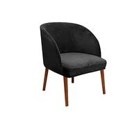 XGANGM Velluto Coprisedia Elasticizzati Rotondi Schienale con Braccioli 2/4/6 Pezzi Fodera per Sedia da Pranzo Poltroncina Scandinava Cucina Copertura Sedie Sala Pranzo,Nero,4PCS