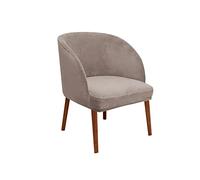 XGANGM Velluto Coprisedia Elasticizzati Rotondi Schienale con Braccioli 2/4/6 Pezzi Fodera per Sedia da Pranzo Poltroncina Scandinava Cucina Copertura Sedie Sala Pranzo,Taupe,6PCS