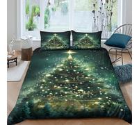 XGASVBKWA Christmas treecopripiumino morbida microfibra Set di 3 Pezzi stampa 3D con cerniera magical holiday design Set Di Copripiumino incluso federe aiosa morbida for adolescenti King（220x240cm）