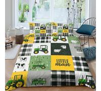 XGASVBKWA Farm tractor designSet Di Copripiumino microfibra morbida 3 Pezzi stampa di 3D con cerniera Rustic country style copripiumino incluso federe aiosa ultra morbido for coppie King（220x240cm）