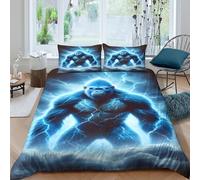 XGASVBKWA Giant ape thunderSet Di Copripiumino ultra microfibra Set di 2 Pezzi stampa 3D con cerniera mythical creature copripiumino con federe traspirante ultra morbido for ragazze Single（135x200cm）