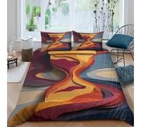 XGASVBKWA Time flow artSet Di Copripiumino ultra microfibra 3 Pezzi stampa 3D con cerniera Abstract layered design copripiumino incluso federe aiosa ultra morbido for ragazze King（220x240cm）