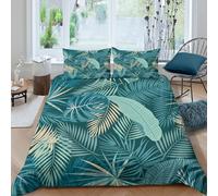 XGASVBKWA TropicalLeafPatterncopripiumino ultra microfibra Set di 3 Pezzi stampa 3D con cerniera ModernBotanicalStyle Set Di Copripiumino incluso federe aiosa morbida for adolescenti King（220x240cm）