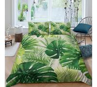 XGASVBKWA TropicalLeafPatternSet Di Copripiumino morbida Set di 3 Pezzi stampa di 3D con cerniera BotanicalWallArt_ copripiumino con federa traspirante for bambini adulti ragazzi King（220x240cm）
