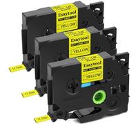 XGdEKA 3 5 8 10 PC I nastri di restringimento di calore compatibili con il nastro per produttore di etichetta per HSE-231 HS-631 funziona con la stampante PT-P750W(3PK Black on Yellow)