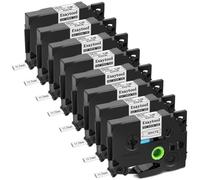 XGdEKA 3 5 8 10 PC I nastri di restringimento di calore compatibili con il nastro per produttore di etichetta per HSE-231 HS-631 funziona con la stampante PT-P750W(8PK Black on White)