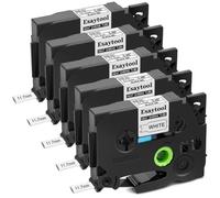 XGdEKA 3 5 8 10 PC I nastri di restringimento di calore compatibili con il nastro per produttore di etichetta per HSE-231 HS-631 funziona con la stampante PT-P750W(5PK Black on White)