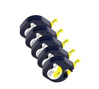 XGdEKA 5pcs 10pcs 12mm LT nastro compatibile con 91201 91331 12267 91202 91200 tappeti di etichetta per l'etichetta LT100H(5PK Black on Yellow)