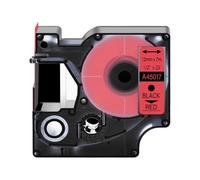 XGdEKA Nastro per etichette da 6 24 mm Nero su bianco Compatibile con il nastro D1 45013 45803 Compatibile con la stampante per etichette Label Manager 350 450D 200(Black on Red)