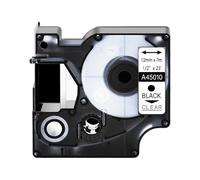 XGdEKA Nastro per etichette da 6 24 mm Nero su bianco Compatibile con il nastro D1 45013 45803 Compatibile con la stampante per etichette Label Manager 350 450D 200(Black on clear)