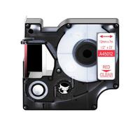 XGdEKA Nastro per etichette da 6 24 mm Nero su bianco Compatibile con il nastro D1 45013 45803 Compatibile con la stampante per etichette Label Manager 350 450D 200(Red on Clear)