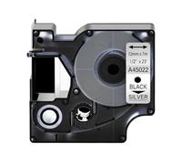 XGdEKA Nastro per etichette da 6 24 mm Nero su bianco Compatibile con il nastro D1 45013 45803 Compatibile con la stampante per etichette Label Manager 350 450D 200(Black on Silver)