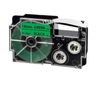 XGdEKA Sostituzione adesiva a nastro nero da 18 mm per la stampante XR-18bkg Compatibile con i modelli di maker etichetta KL-G2 KL-120 KL-P1000(Black on Green)