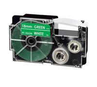XGdEKA Sostituzione adesiva a nastro nero da 18 mm per la stampante XR-18bkg Compatibile con i modelli di maker etichetta KL-G2 KL-120 KL-P1000(White on Green)