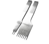 Xgdsnly 2 Pezzi Punzone con Denti Affilati Manuale Forapelle Professionale Perforatore in Cuoio per Artigiani, Lavorazione Della Pelle, Lavorazione Del Cuoio, Distanza Tra I Denti 5MM