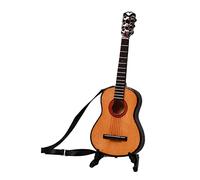 Xgdsnly 3 Pezzi Chitarra Classica Miniature Strumento Accessori Bambola in Legno Metallo per Action Figure Adatto a Regalo Esposizione Personale, #1