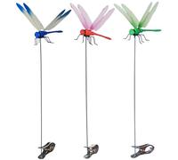 Xgdsnly 3 Pieces Picchetto Libellula 3D Multicolore Puntale a Farfalla Metallico Picchetto Decorativo per Aiuola