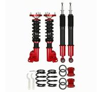 Xgdsnly 4 Pezzi Kit Sospensione a Molla Elicoidale Regolabile Ribassati Kit Sospensioni con Molle Rinforzato Ammortizzatori a Anello di Regolazione per Tuning, Rosso