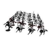 Xgdsnly 52 Pezzi Soldato Medievale Cavaliere Giocattolo Figure Guerriero Accessori Plastica Sicuri Educativi Stimolanti Immaginazione Adatti a Bambini, 52pcs