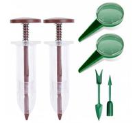 Xgdsnly 6 Pezzi Kit Seminatrice Manuale Coltivazione Uniforme Dispenser per Semi da Giardino Impugnatura Comoda Set Attrezzi Mini Giardinaggio per Balcone, Marrone