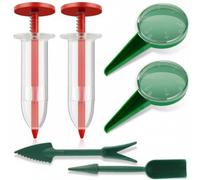 Xgdsnly 6 Pezzi Kit Seminatrice Manuale Coltivazione Uniforme Dispenser per Semi da Giardino Impugnatura Comoda Set Attrezzi Mini Giardinaggio per Balcone, Rosso