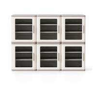 Xgdsnly 6 Pezzi Mobile Salvaspazio con Anta Componibile Organizzatore Modulare in Plastica Versatile Mobile Contenitore per Bambini, Nursery, 6 PACK, Transparent
