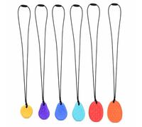 Xgdsnly 6 Pezzi Pietra Sensoriale per Bambini Pietra Tattile Giocattolo Fidget in Silicone Soffice con Laccetto Regolabile Adatta per Allenamento Tattile Studio Spazi Pubblici