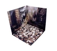 Xgdsnly Background Display Case per Fondo Scenografico Automobili 1 6 Esposizione Figure Action Parcheggio Edificio Diorama Miniatura in PVC per Esposizione, rovine