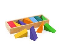 Xgdsnly Blocchi Arcobaleno Costruzioni in Legno per Bambini con Elementi Geometrici Immaginazione Coordinazione Mano Occhio Adatto a Casa Cameretta Classe Prescolare, Triangolo