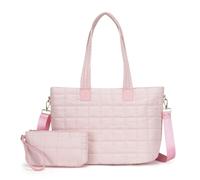 Xgdsnly Borsa Trapuntata con Pochette Moda Borsa Tote Trapuntata Impermeabile Tote Bag Imbottita per Studenti di College