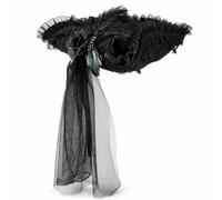 Xgdsnly Cappello Pirata Cappello Costume Cappello Gotico Cappello con Inserti in Pizzo Rete Trasparente Piume in Feltro Leggero con Coda Drappeggiata Adatto