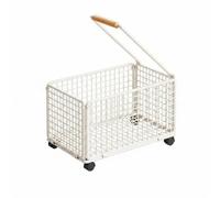 Xgdsnly Carrello Porta Merci Pieghevole Portatile Carrello Manuale con Manico in Ferro Attrezzatura da Trasporto per Viaggio, Medio Con Maniglia Estensibile - Bianco
