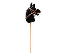 Xgdsnly Cavallo a Bastone Gioco Cavalcabile Cavallino Interattivo in Peluche con Bastone Robusto E Suoni di E Galoppo Adatto per Il Gioco Creativo De, Nero Senza Rullo
