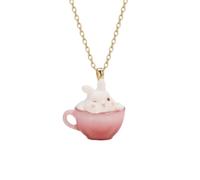 Xgdsnly Ciondolo con Coniglio in una Tazza Tridimensionale Ciondolo a Forma di Coniglio Carino Pendente per Bambine, Collezionisti, Regalo, style to 1