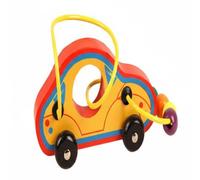 Xgdsnly Gioco di Perline per Bambini di Perline in Legno Giocattolo per Sviluppo Guida Delle Perline su Fili Curvi Base Ferma in Legno Adatto per Bambini 4-6, Automobile