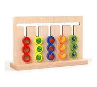 Xgdsnly Gioco Logico Educativo in Legno Tabellone Logico 20 Schede Prova Gioco di Abbinamento per Bambini, Grande Scacchiera A Cinque Colori Doppia Faccia/Colori+Frutta/20 Schede A Doppia Faccia