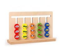 Xgdsnly Gioco Logico Educativo in Legno Tabellone Logico 20 Schede Prova Gioco di Abbinamento per Bambini, Grande Scacchiera A Cinque Colori Doppia Faccia/Colori+Veicoli/20 Schede A Doppia Faccia