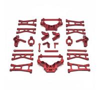 Xgdsnly Kit Radiocomandata Set Sospensioni Sterzo Metallo Alluminio 6061 CNC Compatibile 1/14 Robustezza E Affidabilità Adatto per Uso Pratiche su Utenti Avanzati, Rosso